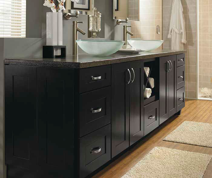 Black bathroom deals cabinets