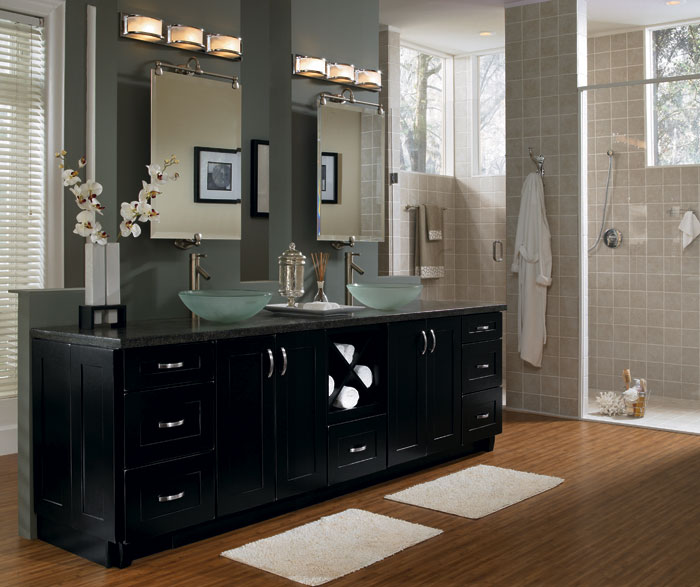 Black Bathroom Storage Cabinets - Kemper Cabinetry