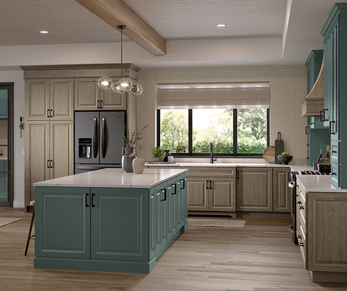 Merrin Woodtone and Painted Kitchen Cabinets