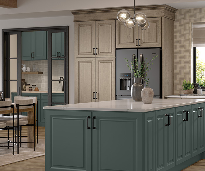 Merrin Woodtone and Painted Kitchen Cabinets