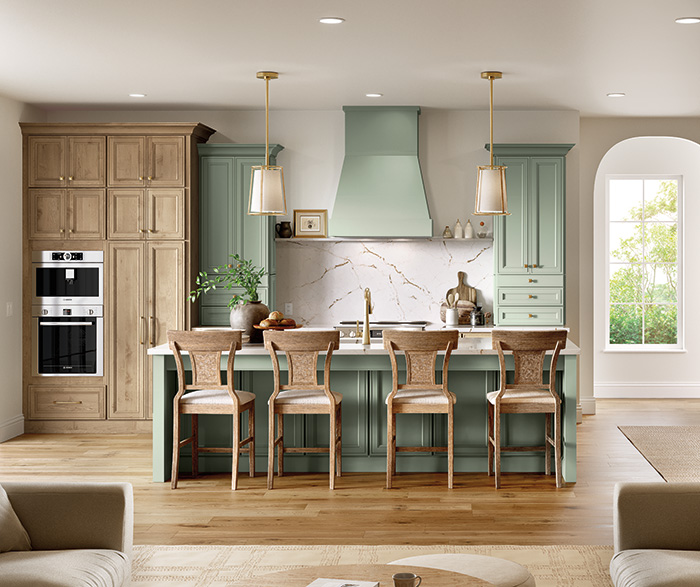 Transitional Peyton Painted and Woodtone Kitchen Cabinets