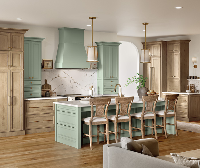 Transitional Peyton Painted and Woodtone Kitchen Cabinets