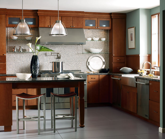 Kitchen with Cherry Cabinets