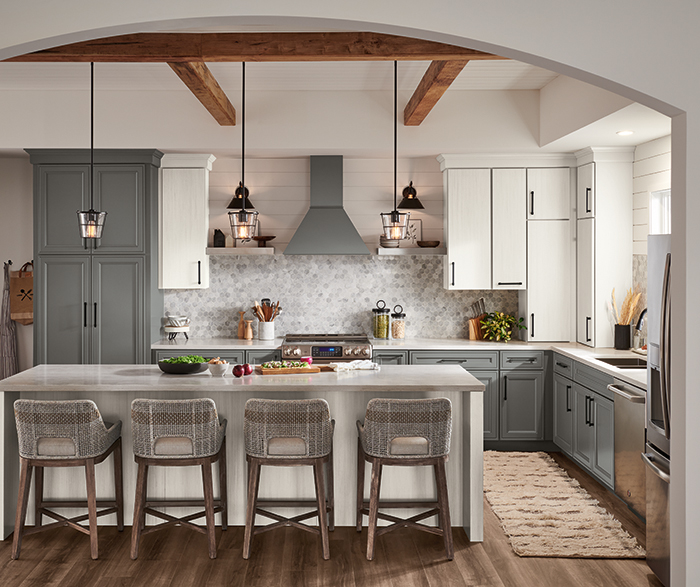 Farmhouse Gray and White Kitchen Cabinets