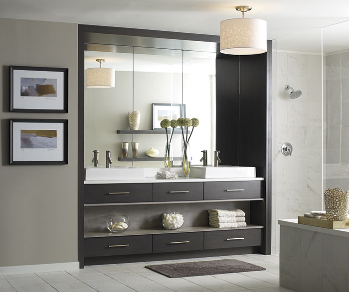 Modern Tarin bathroom vanity in Walnut Smokey Hills finish